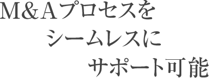 3. M&Aプロセスをシームレスにサポート可能
